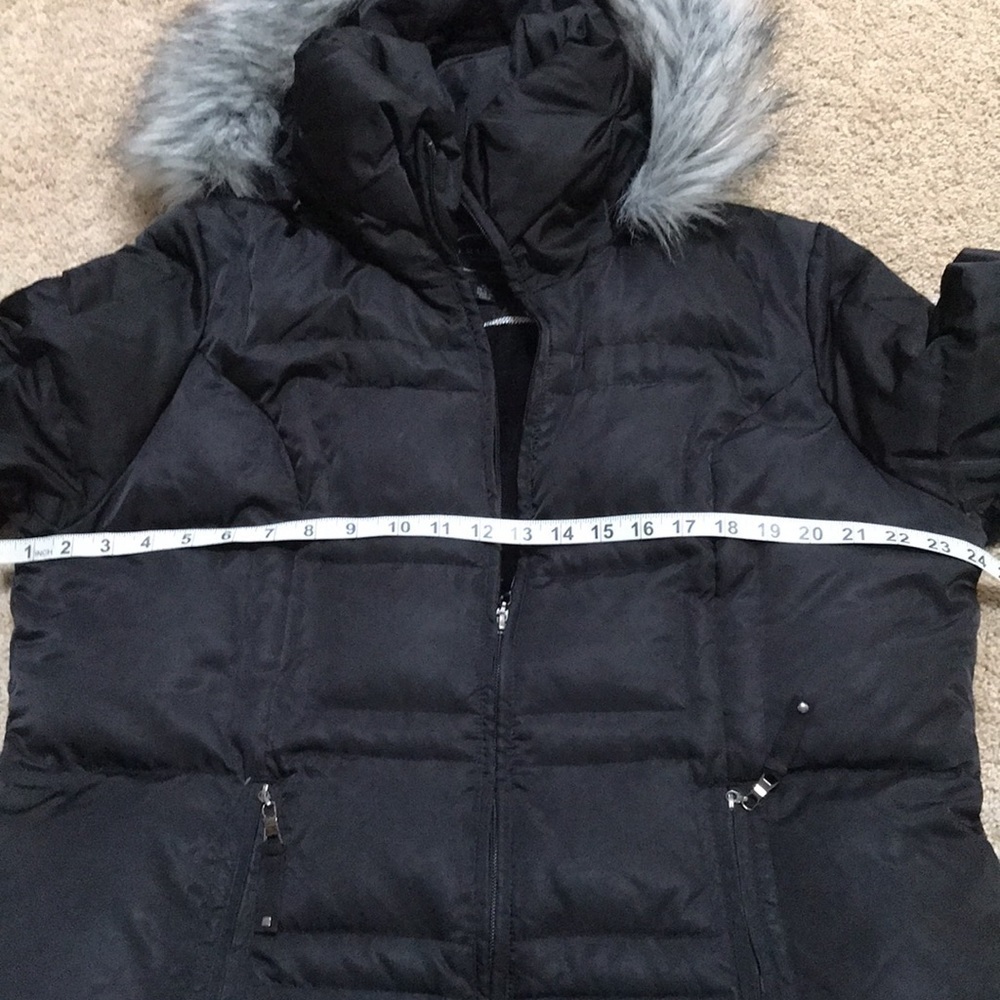 1 MADISON Size XL black fleece lined luxe outerwear with faux fur - Picture 7 of 7